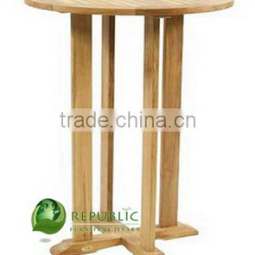 Teak Round Bar Table - Teak Outdoor Wood Furniture Jepara