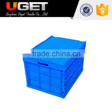 Eco-friendly materials foldable collapsible plastic crate for supermarket