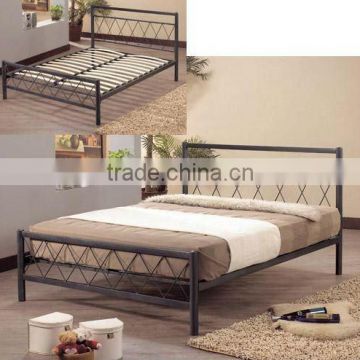 Brown metal double king bed for adult