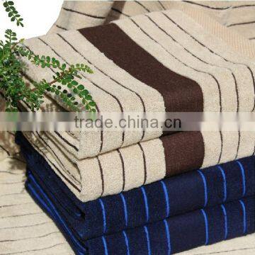 High Quality Large Stripe Bath Towel With Embroidered Logo