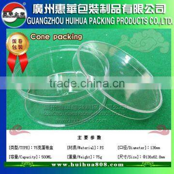 Food grade transparent round PS container