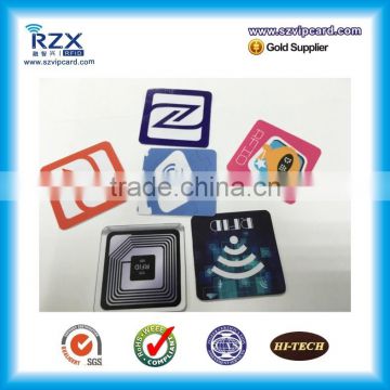 Custom printed on-metal rfid nfc tag label sticker for mobile phone