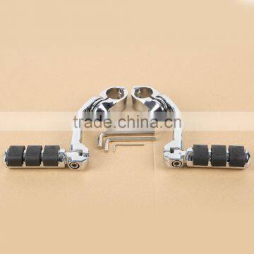 360 Degree Adjustable Highway Footpeg Footrests For Universal 32mm Chrome photo-5