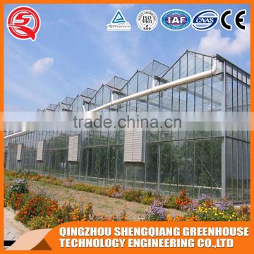 Agriculture hollow tempered glass greenhouse dirp irrigation for sale