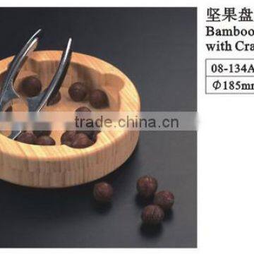 Bamboo Nut Plate with Crackers