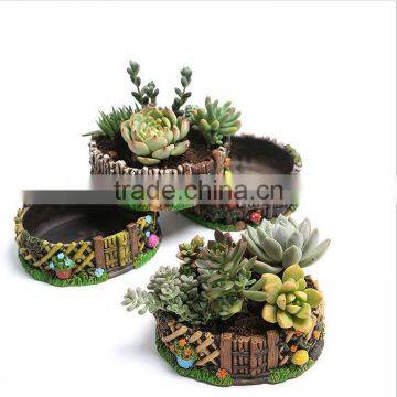 Cement tree root flower pot decoration mini succulent flower pot