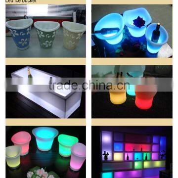 PE Plastic Multicolor Change Lighed up Led Ice Bucket/wine Cooler
