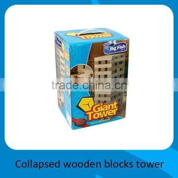 Collapsed Wooden Blocks Tower for Kids Education Toys photo-3