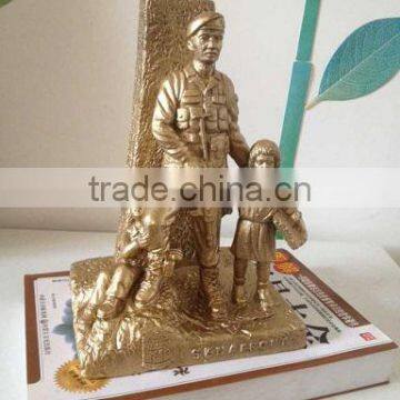 Cast Iron Soldier Sculpture Crafts With Brass Color Finished for Home Decorative photo-2