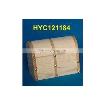 fancy unfinished solid wooden saving box