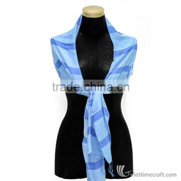 Striped Silk Scarf, Multi-color, 100% Handicraft in Vietnam photo-5