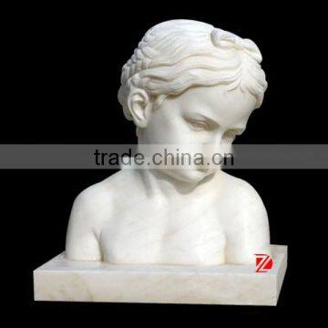 white marble child bust statue