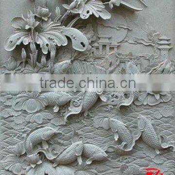 Wall relief fish sculpture