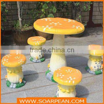 Modern Fashion New Desigbn Colorful Round Fiberglass Mashroom Table photo-3