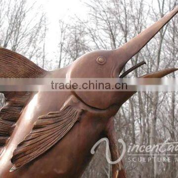 Art Garden Decor Bronze Singal Marlin Fountain for Hot Sale photo-2