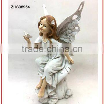 New Mini Popular Art Garden Decor Wholesale Polyresin Fairy Angel Butterfly Wings Costume Figurines With Planter Flower Pot photo-4