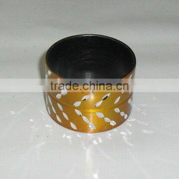 Yellow Colored Etched Napkin Rings