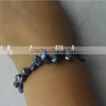 4-5mm Black Baroque Freshwater Pearl Bracelet photo-4