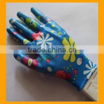 Women's Nitrile Garden Work Gloves Assorted Colors Flat Nitrile Coated Garden Glove photo-3