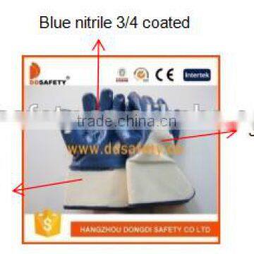 DDSAFETY 2017 Cotton With Blue Nitrile Safety Gloves Nbr photo-2