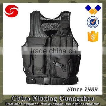 Black 600D oxford tactical vest with magazine pouch gun holster belt