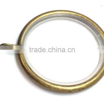 Steel Antique Brass Plated Silent Curtain Rod Ring With Fixed Eyelet ID35mm/OD42mm photo-3