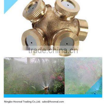 4 Hole Adjustable Brass Spray Misting Nozzle Garden Sprinkler Irrigation Fitting