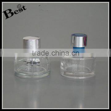 Cosmetic China Simple 100ml Clear Roumd Perfume Empty Glass Bottle Silver Aluminum Cap Best Sale Lowest Price Wholesale photo-2