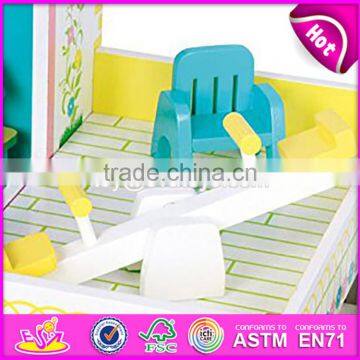 Best Design Toddlers Pretend Toys Wooden Crafted Small Dollhouse With Furniture W06A231 photo-2