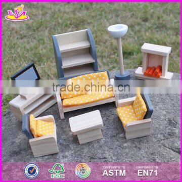 2017 New Design Children Pretend Play Wooden Dollhouse Furniture Sets W06B055 photo-6