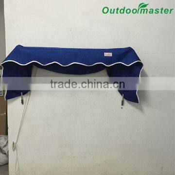 Patio 4x2FT Manual Sun Cover Blue Folding Window Awning photo-4