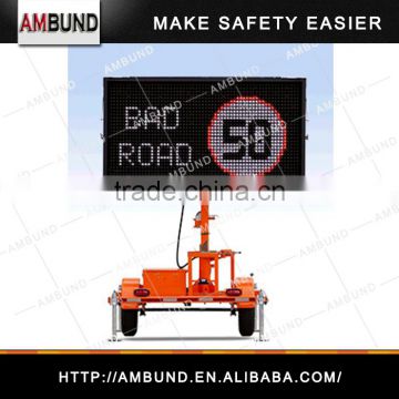 Solar Led Color Message Signs For Traffic Management, Outdoor VMS Trailer For Traffic Signal