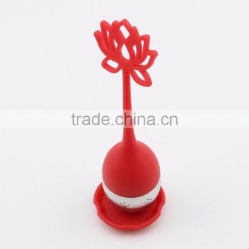 Nice Design Mini Silicone Flower Tea Infuser in Red