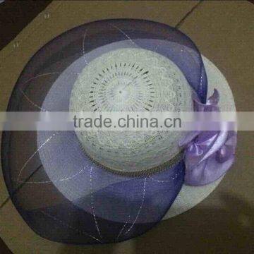 Women Lace Hollow Summer Wedding Lady Straw Hat photo-2