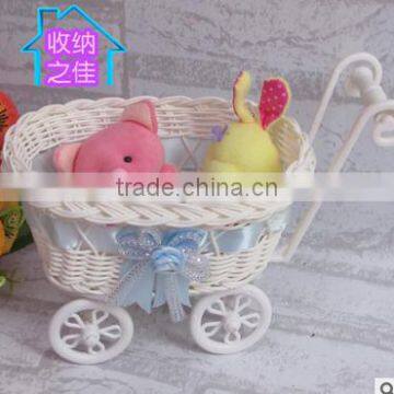 Flower Basket Trolley ;Weave Basket;trolley photo-3