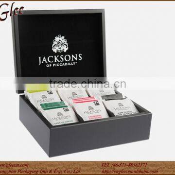 French Tea Box Storage 6 Six Compartment Wooden Tea Chest photo-2