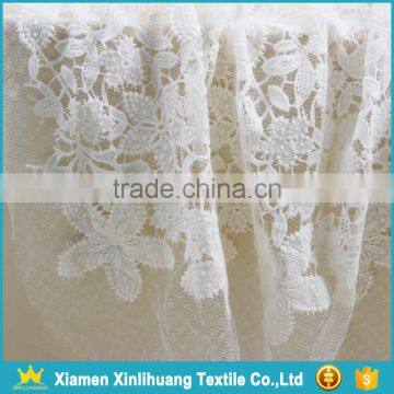High Quality White 100 Cotton Embroidery Guipure Lace Fabric for Clothing photo-3
