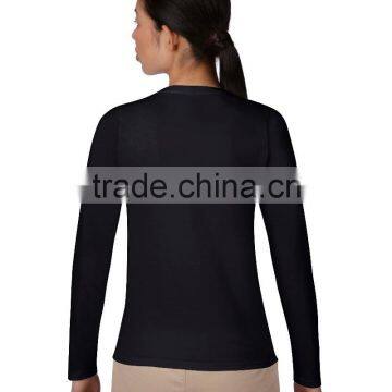 Pullover Solid Color Women's Long Sleeve Thin Hoodies, Custom Logo T-shirts Wholesale photo-2