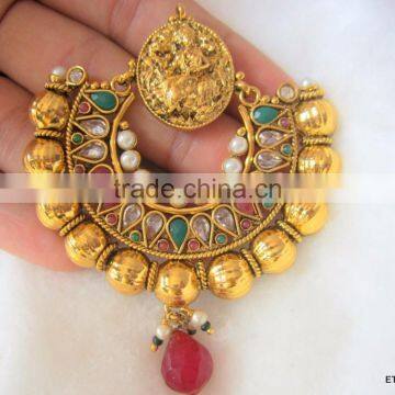 Dangler Gold Tone Dangler POLKI EARRINGS photo-2