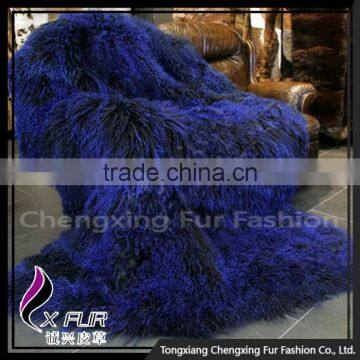 CX-D-23C Long Hair Winter Real Tibetan Lamb Fur Rug Rugs