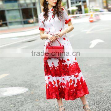 Maxnegio Elegant Maxi Long Sleeve Floral Print Dresses for Beach Dress photo-4