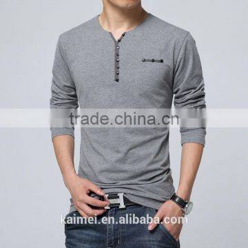 Wholesale high popularity latest design long sleeve oversize polo t-shirt for man CVC fabric