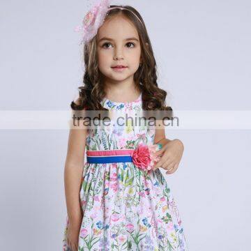 11269#High Quality Cotton Party Dress Kids Fancy Floral Dress Baby Clothes photo-3