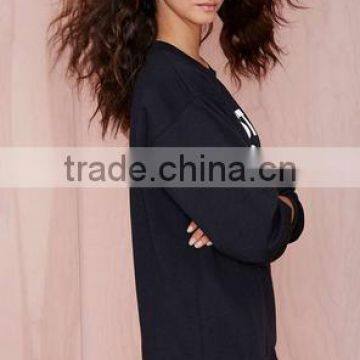 Wholesale Garments Boyfriend Terry Without Hood O-neck Comfortable Printed Plain Dyed for Women Sweatshirt Made in China photo-4