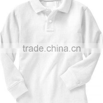 Blank white long sleeve polo shirt for Boys