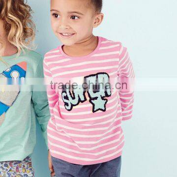 S33509W Baby Girl Clothes Long Sleeve Cartoon Cute Cotton T-Shirts