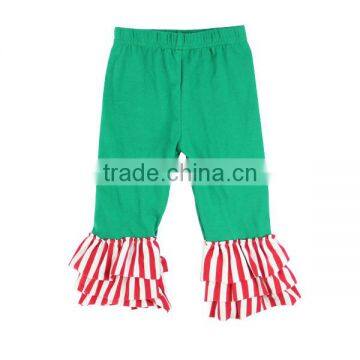 Wholesale High Quality Baby Clothes Icing Ruffle Pants Solid Color With Stripe Ruffles Yoga Pants photo-4