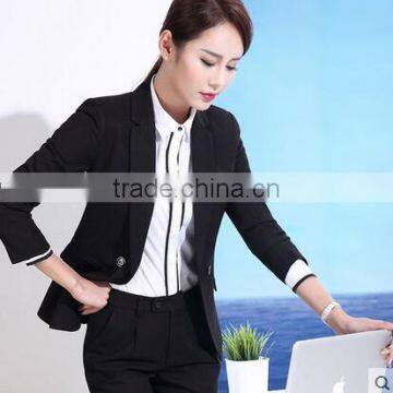 2016 Ladies Long Sleeve Blazer and Skirt Set, Women Business Suits photo-4
