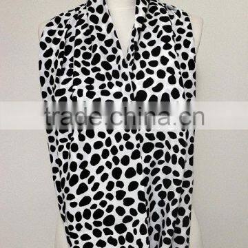 Black on White Polka Dots Infinity Scarf, Circle Scarf, Loop Scarf, Scarves, Spring - Fall - Winter Fashion photo-6
