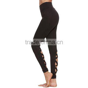 Factory Supply Lady Fitness Yoga Wear Sexy Tight Crisscross Tights photo-3